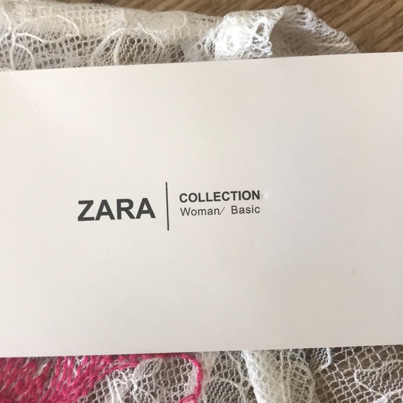 ZARA SHEER LACE TOP WITH EMBROIDERED FLOWERS SIZE M NEW WITH TAG - Picture 6 of 8